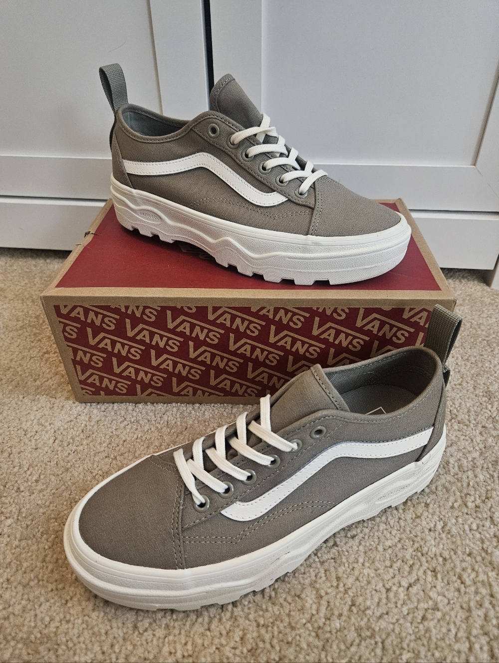Vans Wafflecup Overland Trek Canvas Sneakers Women's 9 Men's 7.5 Gray/Olive New